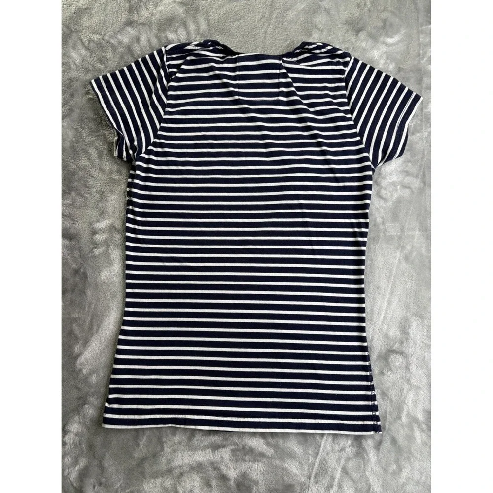 Superdry Premium Entry Tee Shirt Women's T-Shirt L Blue Horizontal Stripes